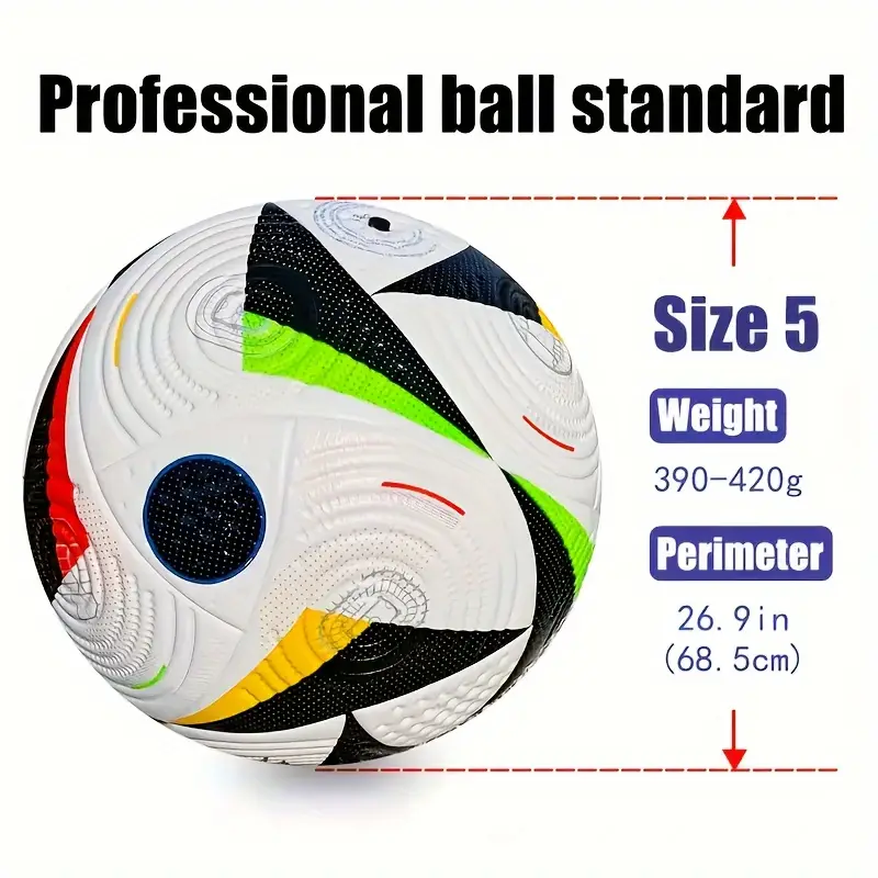 1pc Size 5 PU Leather Soccer Ball - Image 3